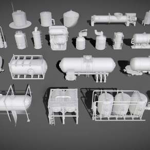 现代混凝土搅拌机3D模型下载